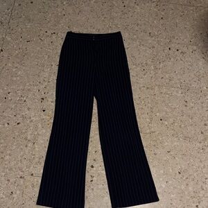 Stradivarius Black and White Striped Trousers